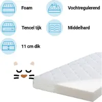 ZZZOO Matras Babybedje 60x120 Witte Panter