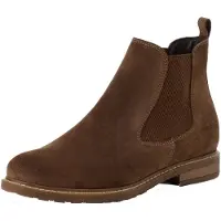 Tamaris Chelsea-laarsjes voor dames, leren enkellaarsjes 1-25056-41-381, dames, bruin