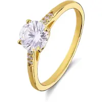 Lucardi Ring goud / transparant