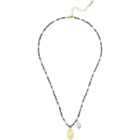Yokoamii Ketting ivoor / blauw / goudgeel