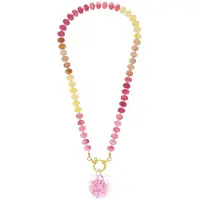 Lucardi Dames Stainless steel goldplated ketting met hanger schelp voor dames - Ketting - Staal - Goudkleurig - 42 cm