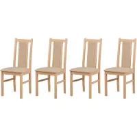 LeafDesign ESSZIMMERSTUHL - Set van 4 stoelen, model Bos, kleur sonoma, afwerking "barrel", artikelnummer 09