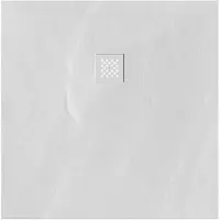 Brauer Douchebak Asteroid 80x120cm incl. antislip en antibacterieel mineraalmarmer mat wit