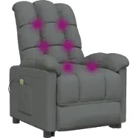 vidaXL Massagestoel stof donkergrijs