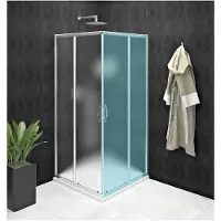 Gelco Sigma Simply Douche schuifdeur voor hoekinstap 90cm, glas met Brick-patroon