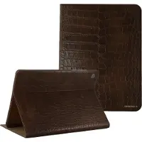 Selencia Croco bookcase voor de Samsung Galaxy Tab A11 Plus / A9 Plus - Choco Brown