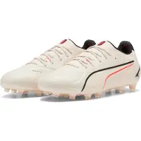 Puma King 20 Ultimate Gras / Kunstgras Voetbalschoenen (MG) Gebroken Wit Zwart Rood