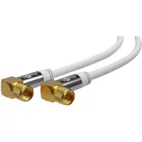 Pro F (m) - F (m) coaxkabel | 135 dB | koper | haaks | verguld | wit | 2 meter