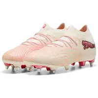 Puma Future 9 Ultimate IJzeren-Nop Voetbalschoenen (SG) Gebroken Wit Zwart Roze