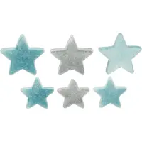 Viana Decoratieve sterren flocked scatter decoratie blauw Ø4/5cm 40 stuks, 4