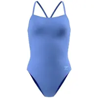 Speedo Solid V-back 2.0 Swimsuit Blauw 28 Vrouw