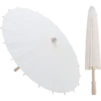 Gistuch 2 stuks witte papieren paraplu's, met een geoliede verftechniek, decoratief, in Chinese stijl, geschikt als accessoire voor bruidsfoto's