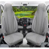 BREMER SITZBEZÜGE Premium Camper stoelhoezen voor Kabe WPL409 in Grijs (2 losse stoelen)