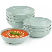 PlasticForte Soepkommen - 8x - D22 x H5.5 cm - groen - kunststof - onbreekbaar - servies