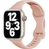 Mobigear Sport Slim Siliconen Watch bandje geschikt voor Apple Watch Bandje Druksluiting - 41/40/38 mm - Roze