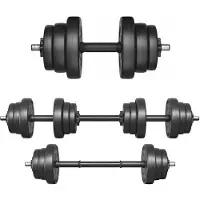 Songmics - Dumbells - Verstelbare Halterset - Dumbell Set - Met Stalen Verbindingsbuis - 20 kg - Voor Fitness Training