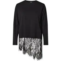 Pieces Pcmave Kant Top Met Lange Mouwen Dames Zwart XS