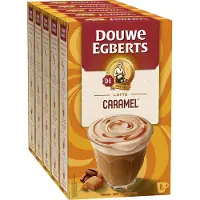 Douwe Egberts Verwenkoffie Latte Caramel Oploskoffie - 5 x 8 zakjes