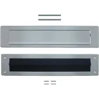 Intersteel Set briefplaat en tochtwering rechthoekig RVS geborsteld 340 x 75 mm