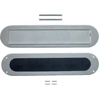 Intersteel Set briefplaat en tochtwering ovaal RVS getrommeld 340 x 80 mm