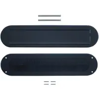 Intersteel Set briefplaat en tochtwering ovaal structuur zwart 340 x 80 mm