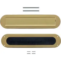 Intersteel Set briefplaat en tochtwering ovaal PVD messing getrommeld 340 x 80 mm