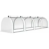 Outsunny mini kas - pe/staal - 395L x 100B x 80H cm - wit