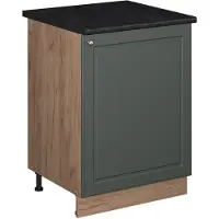 Vicco Keukenonderkast Fame-Line, Groen-Goud Landhuis/Goudkleurig Eiken, 60 cm 1 deur met werkblad