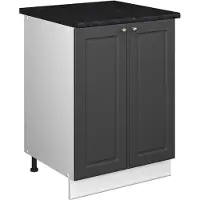Vicco Wastafelkast Fame-Line, Anthrazit-Gold Landhaus/Wit, 60 cm