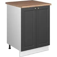 Vicco Wastafelkast Fame-Line, Anthrazit-Gold Landhaus/Wit, 60 cm