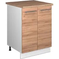 Vicco Wastafelkast Fame-Line Goudkleurig Eiken/Wit 60 cm, Model 65091