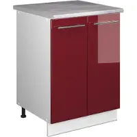 Vicco Wastafelkast Fame-Line, Bordeauxrode hoogglans/Wit, 60 cm