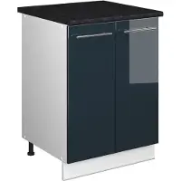 Vicco Wastafelkast Fame-Line, Donkerblauw hoogglans/Wit, 60 cm