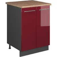 Vicco Wastafelkast Fame-Line, Bordeauxrode hoogglans/Antraciet, 60 cm