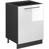 Vicco Keukenonderkast Fame-Line, Wit Hoogglans/Antraciet, 60 cm 1 deur zonder werkblad