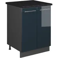 Vicco Wastafelkast Fame-Line, Donkerblauw hoogglans/Antraciet, 60 cm