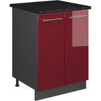 Vicco Wastafelkast Fame-Line, Bordeauxrode hoogglans/Antraciet, 60 cm