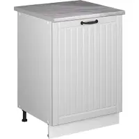Vicco Keukenonderkast Fame-Line, Wit Landhuis/Wit, 60 cm 1 deur met werkblad