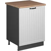 Vicco Keukenonderkast Fame-Line, Wit Landhuis/Antraciet, 60 cm 1 deur met werkblad
