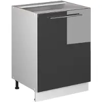 Vicco Keukenonderkast Fame-Line, Antraciet Hoogglans/Wit, 60 cm 1 deur zonder werkblad