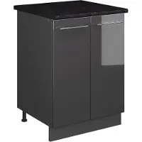 Vicco Wastafelkast Fame-Line, Antraciet Hoogglans/Antraciet, 60 cm