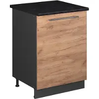 Vicco Keukenonderkast Fame-Line, Goudkleurig Eiken/Antraciet, 60 cm 1 deur met werkblad