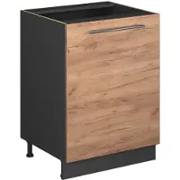 Vicco Keukenonderkast Fame-Line, Goudkleurig Eiken/Antraciet, 60 cm 1 deur zonder werkblad