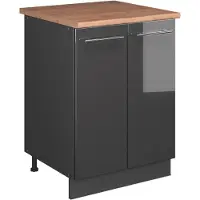 Vicco Wastafelkast Fame-Line, Antraciet Hoogglans/Antraciet, 60 cm