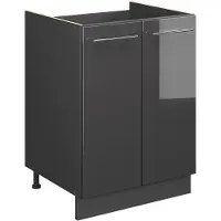 Vicco Wastafelkast Fame-Line, Antraciet Hoogglans/Antraciet, 60 cm