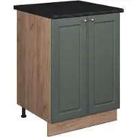 Vicco Wastafelkast Fame-Line, Groen-Goud Landhuis/Goudkleurig Eiken, 60 cm