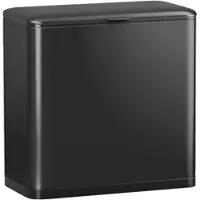 HOMCOM Prullenbak Roestvrij staal, Kunststof 29,7L x 17,4B x 30H cm Zwart