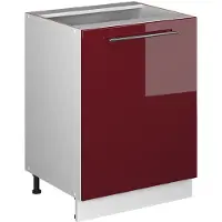 Vicco Keukenonderkast Fame-Line, Bordeauxrode hoogglans/Wit, 60 cm 1 deur zonder werkblad