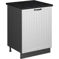 Vicco Keukenonderkast Fame-Line, Wit Landhuis/Antraciet, 60 cm 1 deur met werkblad