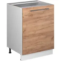Vicco Keukenonderkast Fame-Line, Goudkleurig Eiken/Wit, 60 cm 1 deur zonder werkblad